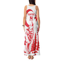 Custom Turkey Football Tank Maxi Dress Turkyie Wolf With Crescent-Stars