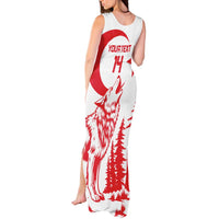 Custom Turkey Football Tank Maxi Dress Turkyie Wolf With Crescent-Stars