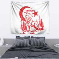 Custom Turkey Football Tapestry Turkyie Wolf With Crescent-Stars