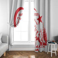 Custom Turkey Football Window Curtain Turkyie Wolf With Crescent-Stars