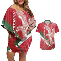 Custom Hungary Football Couples Matching Off Shoulder Short Dress and Hawaiian Shirt Come On Magyarok