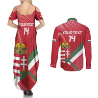 Custom Hungary Football Couples Matching Summer Maxi Dress and Long Sleeve Button Shirt Come On Magyarok