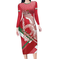 Custom Hungary Football Family Matching Long Sleeve Bodycon Dress and Hawaiian Shirt Come On Magyarok