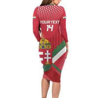 Custom Hungary Football Family Matching Long Sleeve Bodycon Dress and Hawaiian Shirt Come On Magyarok