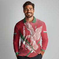 Custom Hungary Football Long Sleeve Polo Shirt Come On Magyarok