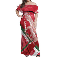 Custom Hungary Football Off Shoulder Maxi Dress Come On Magyarok