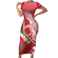 Custom Hungary Football Short Sleeve Bodycon Dress Come On Magyarok