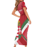 Custom Hungary Football Short Sleeve Bodycon Dress Come On Magyarok