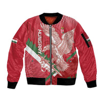 Custom Hungary Football Sleeve Zip Bomber Jacket Come On Magyarok