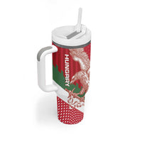 Custom Hungary Football Tumbler With Handle Come On Magyarok