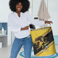 Jamaica 2026 Football Custom Laundry Basket Go Reggae Boyz Rasta Lion Sporty