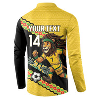 Jamaica 2026 Football Custom Button Sweatshirt Go Reggae Boyz Rasta Lion Sporty