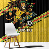 Jamaica 2026 Football Custom Window Curtain Go Reggae Boyz Rasta Lion Sporty