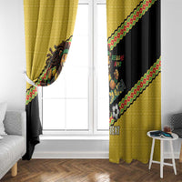 Jamaica 2026 Football Custom Window Curtain Go Reggae Boyz Rasta Lion Sporty