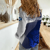 Scotland Rugby Women Casual Shirt Thistle Unique Go Scottish Blue Version - Wonder Print Shop