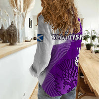 Scotland Rugby Women Casual Shirt Thistle Unique Go Scottish Purple Version - Wonder Print Shop