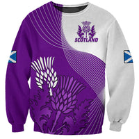 (Custom Text And Number) Scotland Rugby Sweatshirt Thistle Unique Go Scottish Purple Version - Wonder Print Shop
