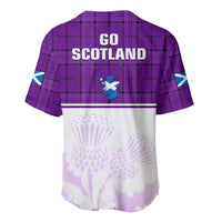Scotland Rugby Baseball Jersey Thistle Mix Tartan Scottish Map Sporty Version Purple - Wonder Print Shop