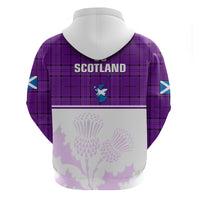 Scotland Rugby Hoodie Thistle Mix Tartan Scottish Map Sporty Version Purple - Wonder Print Shop