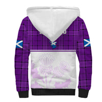 Scotland Rugby Sherpa Hoodie Thistle Mix Tartan Scottish Map Sporty Version Purple - Wonder Print Shop