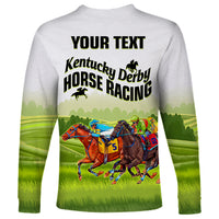 Personalised Kentucky Horse Racing Long Sleeve Shirt 2023 Dynamic - Wonder Print Shop