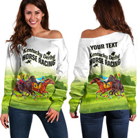 Personalised Kentucky Horse Racing Off Shoulder Sweater 2023 Dynamic - Wonder Print Shop