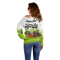 Personalised Kentucky Horse Racing Off Shoulder Sweater 2023 Dynamic - Wonder Print Shop
