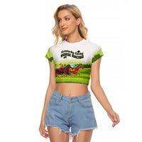 Personalised Kentucky Horse Racing Raglan Cropped T Shirt 2023 Dynamic - Wonder Print Shop