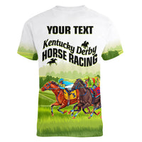 Personalised Kentucky Horse Racing Women V Neck T Shirt 2023 Dynamic - Wonder Print Shop