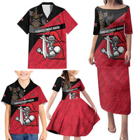 Custom Trinidad and Tobago Cricket Knight Riders Family Matching Puletasi and Hawaiian Shirt Go Trinbago