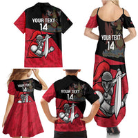 Custom Trinidad and Tobago Cricket Knight Riders Family Matching Summer Maxi Dress and Hawaiian Shirt Go Trinbago