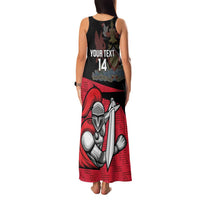 Custom Trinidad and Tobago Cricket Knight Riders Family Matching Tank Maxi Dress and Hawaiian Shirt Go Trinbago