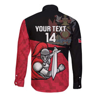 Custom Trinidad and Tobago Cricket Knight Riders Long Sleeve Button Shirt Go Trinbago