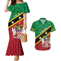 Custom Saint Kitts and Nevis Cricket Couples Matching Mermaid Dress and Hawaiian Shirt Go Champions Patriots