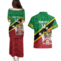 Custom Saint Kitts and Nevis Cricket Couples Matching Puletasi and Hawaiian Shirt Go Champions Patriots