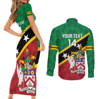 Custom Saint Kitts and Nevis Cricket Couples Matching Short Sleeve Bodycon Dress and Long Sleeve Button Shirt Go Champions Patriots