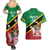 Custom Saint Kitts and Nevis Cricket Couples Matching Summer Maxi Dress and Hawaiian Shirt Go Champions Patriots
