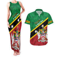 Custom Saint Kitts and Nevis Cricket Couples Matching Tank Maxi Dress and Hawaiian Shirt Go Champions Patriots