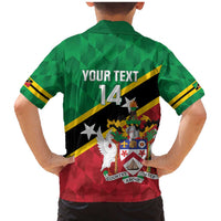 Custom Saint Kitts and Nevis Cricket Family Matching Mermaid Dress and Hawaiian Shirt Go Champions Patriots