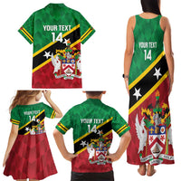 Custom Saint Kitts and Nevis Cricket Family Matching Tank Maxi Dress and Hawaiian Shirt Go Champions Patriots