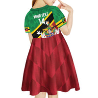 Custom Saint Kitts and Nevis Cricket Kid Short Sleeve Dress Go Champions Patriots
