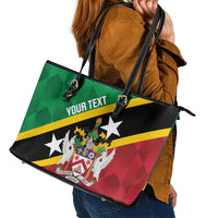 Custom Saint Kitts and Nevis Cricket Leather Tote Bag Go Champions Patriots