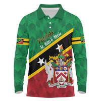 Custom Saint Kitts and Nevis Cricket Long Sleeve Polo Shirt Go Champions Patriots