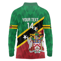 Custom Saint Kitts and Nevis Cricket Long Sleeve Polo Shirt Go Champions Patriots