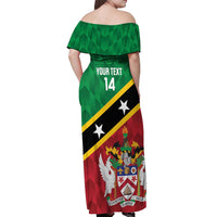 Custom Saint Kitts and Nevis Cricket Off Shoulder Maxi Dress Go Champions Patriots