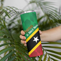 Custom Saint Kitts and Nevis Cricket Skinny Tumbler Go Champions Patriots