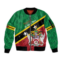 Custom Saint Kitts and Nevis Cricket Sleeve Zip Bomber Jacket Go Champions Patriots