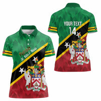 Custom Saint Kitts and Nevis Cricket Women Polo Shirt Go Champions Patriots