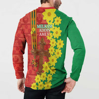 Enkutatash Ethiopia Button Sweatshirt Melkam Addis Amet Adey Abeba Flower - Wonder Print Shop