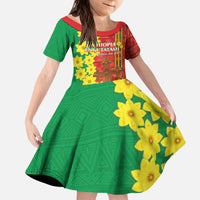 Enkutatash Ethiopia Kid Short Sleeve Dress Melkam Addis Amet Adey Abeba Flower - Wonder Print Shop